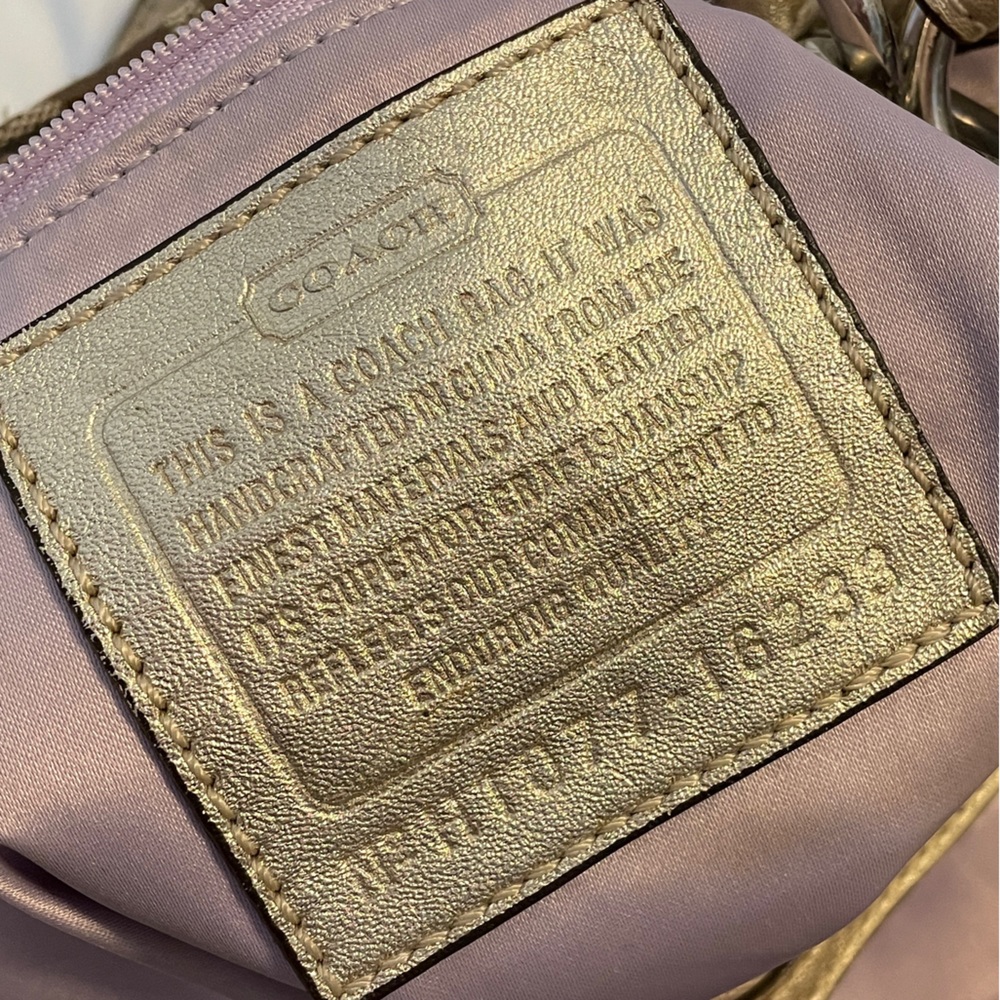 Coach Tote Gold with Purple Lilac Lining